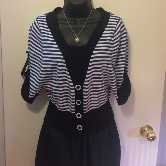 XOXO Size M Slouchy Nautical Cardigan