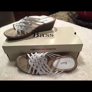 Bass White Leather Sandals