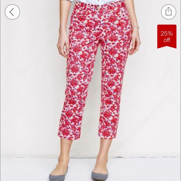 Lands End Floral Print Chinos