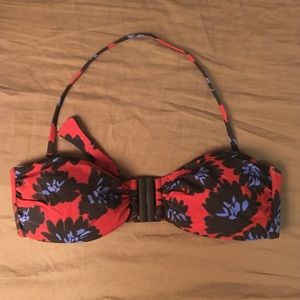 J Crew Floral Firework Bandeau Bikini Top