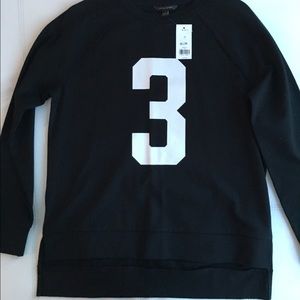 Banana Republic "3" black crew sweater sz XS. NWT