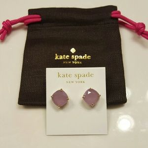 Kate Spade Faceted Purple Square Stud Earrings