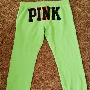 Victoria's Secret Pink green sweatpants large