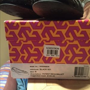 Tory Burch Reva black patent leather ballet flats