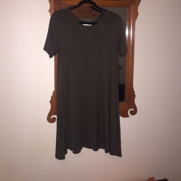 LA Hearts Olive Green Swing Dress