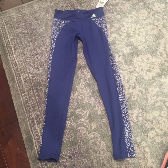 Adidas Leggings sz S pretty blue animal print