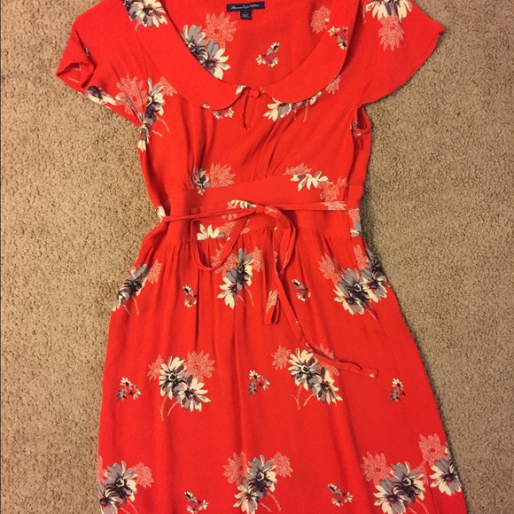Red flower dress