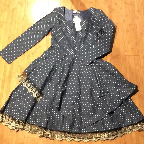 Muted Blue Polka Dot Dress