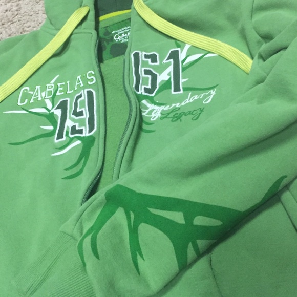 Cabelas's light green men's medium zipper jacket! - Picture 2 of 4
