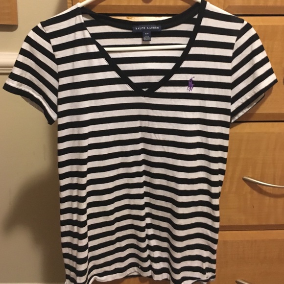 Striped Polo V-Neck