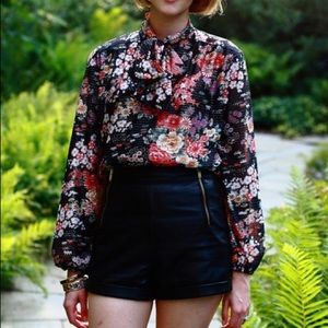 TopShop High Waisted Leather Shorts