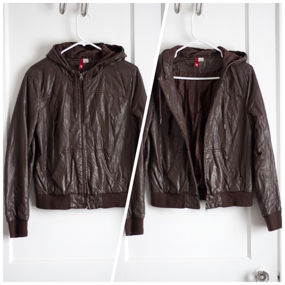 H&M Faux Leather Bomber Jacket