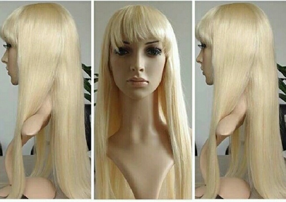 Blonde heat resistant wig