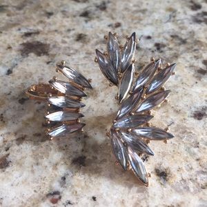 Bauble Bar silver jeweled ear cuff