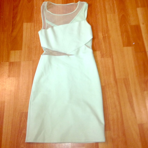 Urban Outfitters Asymmetrical Mint Dress with Mesh