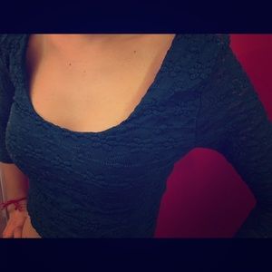 Urban Outfitters Teal Long-sleeve Crop