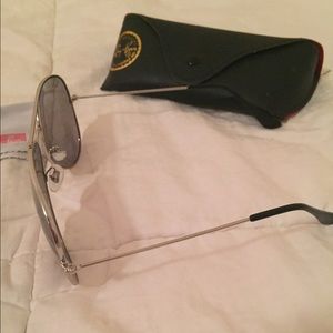 AUTHENTIC REAL Grey and Silver Ray-Ban Aviators