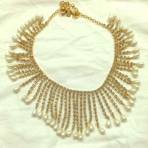 Kate Spade crystal and pearl choker necklace