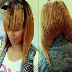 A line feathered bob  100% human