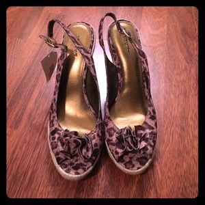 Leopard Print Espadrilles Wedge Heels