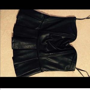 Faux leather peplum tub top