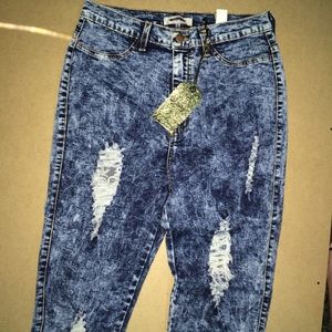 High waisted skinny jeans