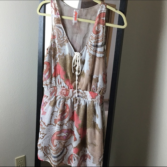 Free People paisley lace up dress