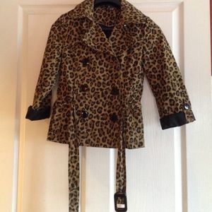 3/4 Sleeve Cheetah Print Jacket