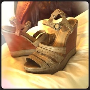 Frye Wedges.  Taupe.  size 6.5