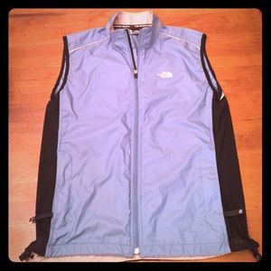 The North Face blue/black rain vest for Spring!