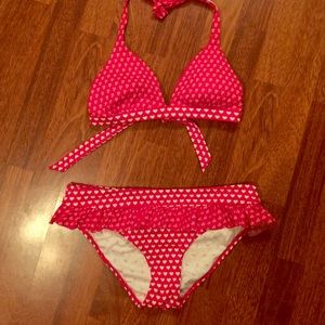 Victoria's Secret Pink Red and White Bathing Suit