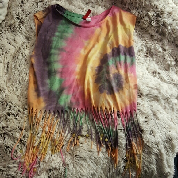 Nwot tie dyed beaded shirt