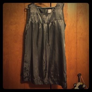 Grey Satin Shift Dress