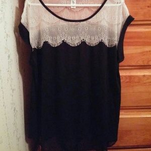 Black and lace top
