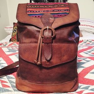 Huipil Leather Backpack