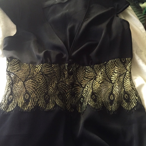 Boutique Dresses - Gold Lace Feather Satin Kimono Duster Robe Boutique Dresses - Gold Lace Feather Satin Kimono Duster Robe