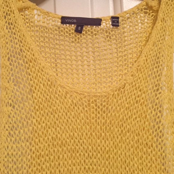 Vince open knit yellow tank top - Picture 4 of 4