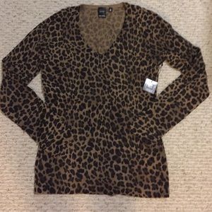 Saks Cashmere leopard print sweater! With tags!