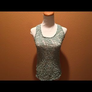 Teal Crochet Tank Top