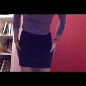 Fitted Blue Professional Skirt