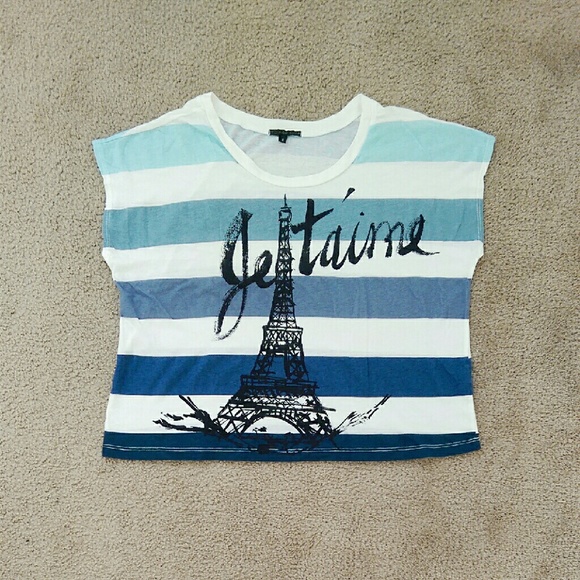 NWOT Truly madly deeply Je T'aime cropped tee
