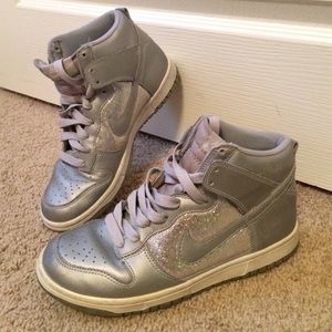 Limited edition silver Nike high tops