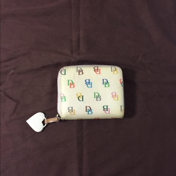 Dooney & Bourke Wallet Cream w/Multi-color logos