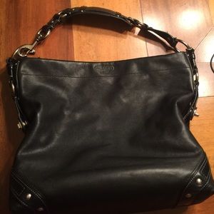 Authentic Coach black leather tote