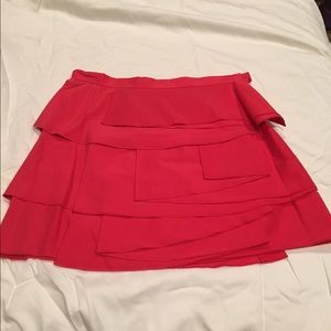 BCBG Max Azria Poppy Red Tiered Skirt 4