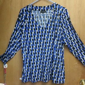 Geometric Print Worthington Top 2x