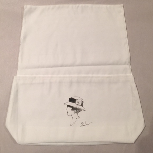 Rare Chanel White Dust Bag Karl Lagerfeld Sketch - Picture 2 of 4