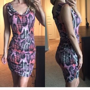 Guess fitted dress with ruching.