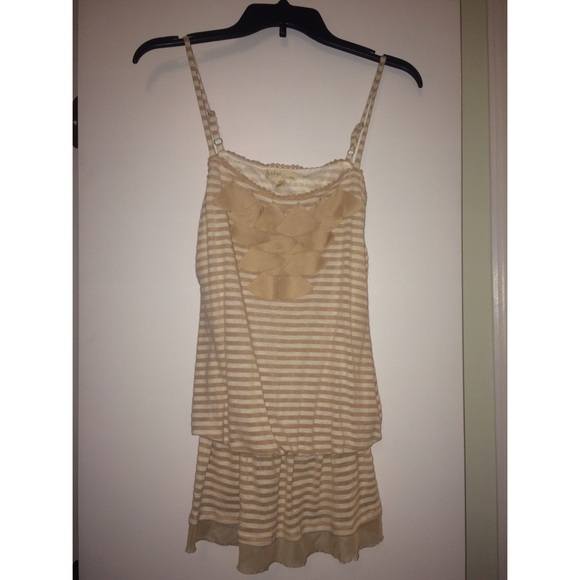 White/beige striped tank