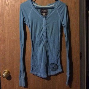 VS Pink Henley Long Sleeve Top